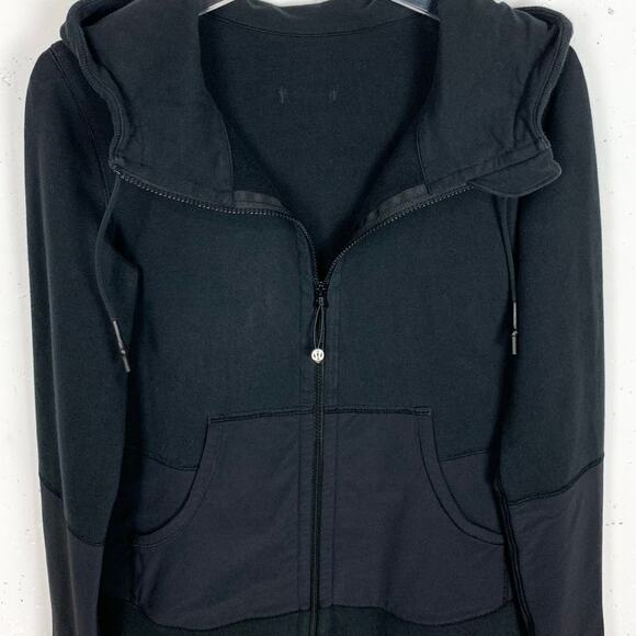 Lululemon Voyage Hoodie Stretch French Terry Yoga Boardshort Fabric Black 8 - Picture 9 of 11